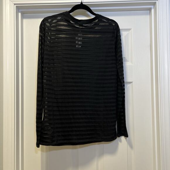 Gap shear striped, black long sleeve cotton blend small top preppy - Picture 2 of 6